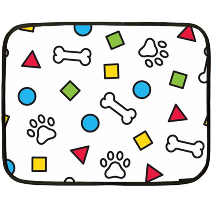 Dog Paw Seamless Pattern Footprint Bone Fleece Blanket (Mini)