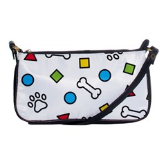 Dog Paw Seamless Pattern Footprint Bone Shoulder Clutch Bag by Bangk1t