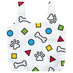 Dog Paw Seamless Pattern Footprint Bone Full Print Recycle Bag (xxxl) by Bangk1t