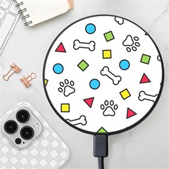 Dog Paw Seamless Pattern Footprint Bone Wireless Fast Charger(black) by Bangk1t