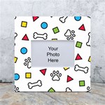 Dog Paw Seamless Pattern Footprint Bone White Box Photo Frame 4  x 6  Front