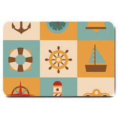 Nautical Elements Collection Large Doormat by Bangk1t