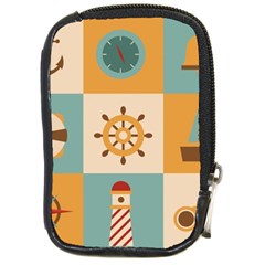 Nautical Elements Collection Compact Camera Leather Case by Bangk1t