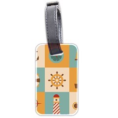 Nautical Elements Collection Luggage Tag (two Sides) by Bangk1t