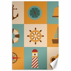 Nautical Elements Collection Canvas 20  X 30  by Bangk1t