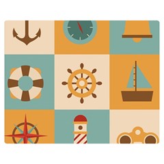 Nautical Elements Collection Two Sides Premium Plush Fleece Blanket (medium) by Bangk1t