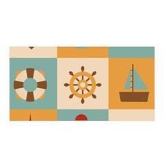 Nautical Elements Collection Satin Wrap 35  X 70  by Bangk1t