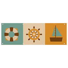 Nautical Elements Collection Banner And Sign 9  X 3  by Bangk1t