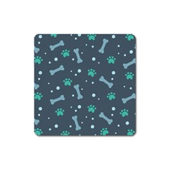 Bons Foot Prints Pattern Background Square Magnet by Bangk1t