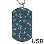 Bons Foot Prints Pattern Background Dog Tag USB Flash (One Side) Front