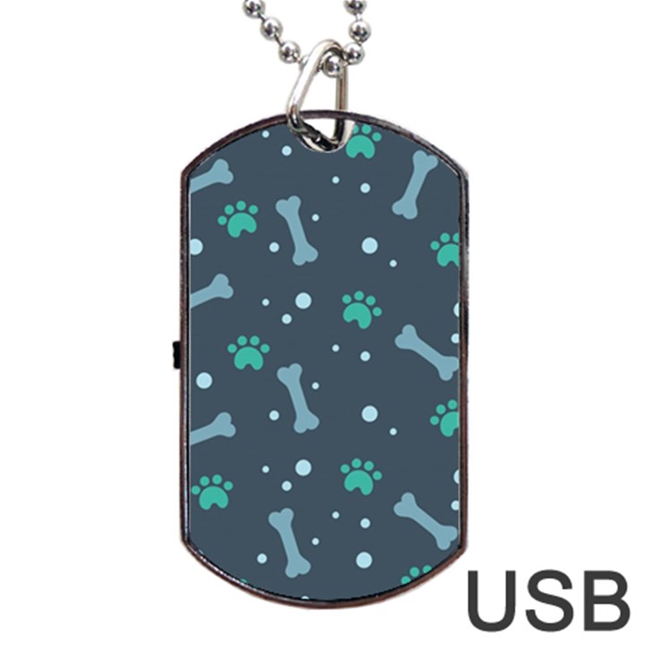 Bons Foot Prints Pattern Background Dog Tag USB Flash (One Side)