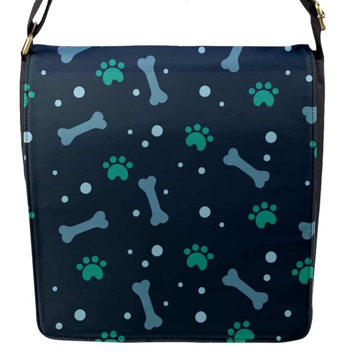 Bons Foot Prints Pattern Background Flap Closure Messenger Bag (S)