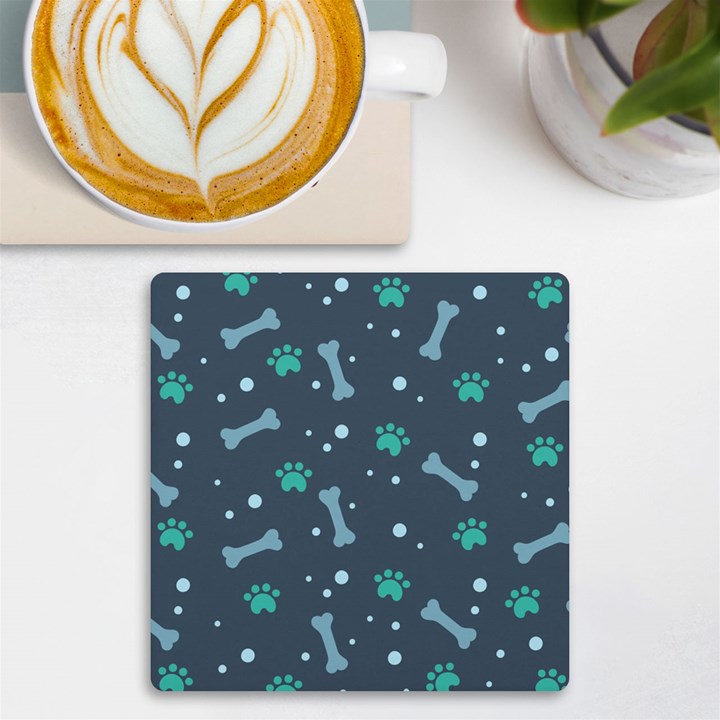 Bons Foot Prints Pattern Background UV Print Square Tile Coaster 