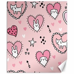 Cartoon Cute Valentines Day Doodle Heart Love Flower Seamless Pattern Vector Canvas 8  X 10  by Bangk1t