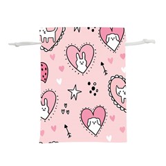 Cartoon Cute Valentines Day Doodle Heart Love Flower Seamless Pattern Vector Lightweight Drawstring Pouch (l) by Bangk1t