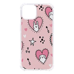 Cartoon Cute Valentines Day Doodle Heart Love Flower Seamless Pattern Vector Iphone 13 Tpu Uv Print Case by Bangk1t