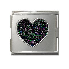 Math Linear Mathematics Education Circle Background Mega Link Heart Italian Charm (18mm) by Bangk1t