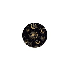 Asian Seamless Pattern With Clouds Moon Sun Stars Vector Collection Oriental Chinese Japanese Korean 1  Mini Buttons by Bangk1t