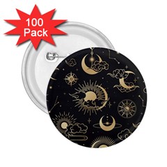 Asian Seamless Pattern With Clouds Moon Sun Stars Vector Collection Oriental Chinese Japanese Korean 2 25  Buttons (100 Pack)  by Bangk1t