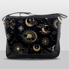 Asian Seamless Pattern With Clouds Moon Sun Stars Vector Collection Oriental Chinese Japanese Korean Messenger Bag by Bangk1t