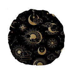 Asian Seamless Pattern With Clouds Moon Sun Stars Vector Collection Oriental Chinese Japanese Korean Standard 15  Premium Round Cushions by Bangk1t