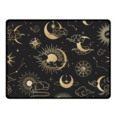 Asian Seamless Pattern With Clouds Moon Sun Stars Vector Collection Oriental Chinese Japanese Korean Two Sides Fleece Blanket (small) by Bangk1t