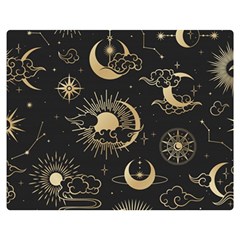 Asian Seamless Pattern With Clouds Moon Sun Stars Vector Collection Oriental Chinese Japanese Korean Premium Plush Fleece Blanket (medium) by Bangk1t