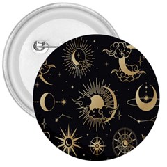 Asian-set With Clouds Moon-sun Stars Vector Collection Oriental Chinese Japanese Korean Style 3  Buttons by Bangk1t