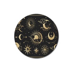 Asian-set With Clouds Moon-sun Stars Vector Collection Oriental Chinese Japanese Korean Style Magnet 3  (round) by Bangk1t