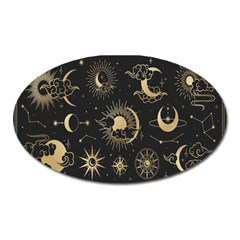 Asian-set With Clouds Moon-sun Stars Vector Collection Oriental Chinese Japanese Korean Style Oval Magnet by Bangk1t