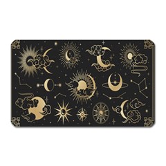 Asian-set With Clouds Moon-sun Stars Vector Collection Oriental Chinese Japanese Korean Style Magnet (rectangular) by Bangk1t