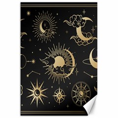 Asian-set With Clouds Moon-sun Stars Vector Collection Oriental Chinese Japanese Korean Style Canvas 20  X 30  by Bangk1t