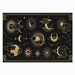 Asian-set With Clouds Moon-sun Stars Vector Collection Oriental Chinese Japanese Korean Style Large Glasses Cloth (2 Sides) by Bangk1t