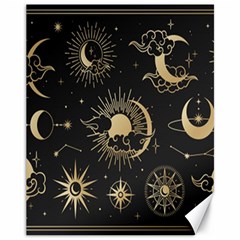 Asian-set With Clouds Moon-sun Stars Vector Collection Oriental Chinese Japanese Korean Style Canvas 11  X 14  by Bangk1t