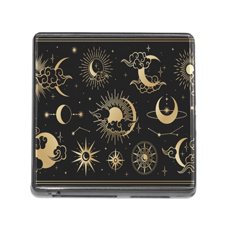 Asian-set With Clouds Moon-sun Stars Vector Collection Oriental Chinese Japanese Korean Style Memory Card Reader (Square 5 Slot)