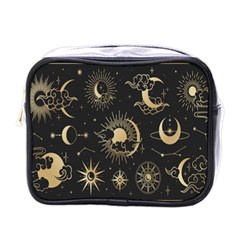 Asian-set With Clouds Moon-sun Stars Vector Collection Oriental Chinese Japanese Korean Style Mini Toiletries Bag (one Side) by Bangk1t