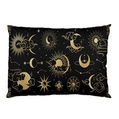 Asian-set With Clouds Moon-sun Stars Vector Collection Oriental Chinese Japanese Korean Style Pillow Case (two Sides) by Bangk1t