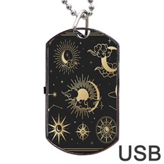 Asian-set With Clouds Moon-sun Stars Vector Collection Oriental Chinese Japanese Korean Style Dog Tag Usb Flash (two Sides) by Bangk1t