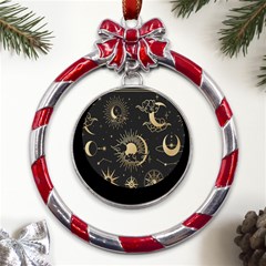 Asian-set With Clouds Moon-sun Stars Vector Collection Oriental Chinese Japanese Korean Style Metal Red Ribbon Round Ornament by Bangk1t