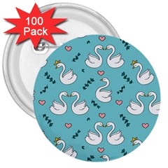 Elegant Swan Pattern Design 3  Buttons (100 Pack)  by Bangk1t