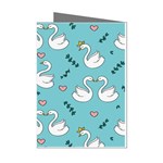 Elegant Swan Pattern Design Mini Greeting Cards (Pkg of 8) Left