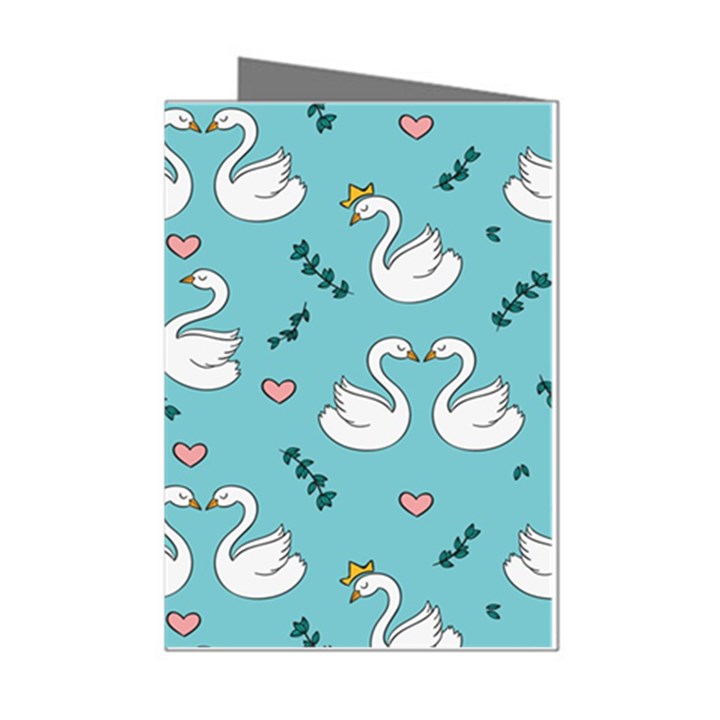 Elegant Swan Pattern Design Mini Greeting Cards (Pkg of 8)