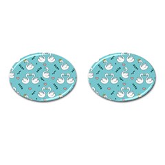 Elegant Swan Pattern Design Cufflinks (Oval)