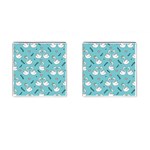 Elegant Swan Pattern Design Cufflinks (Square) Front(Pair)