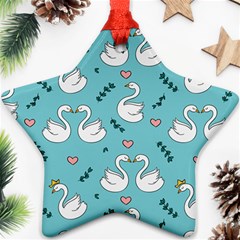 Elegant Swan Pattern Design Star Ornament (Two Sides)