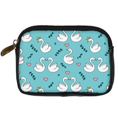 Elegant Swan Pattern Design Digital Camera Leather Case