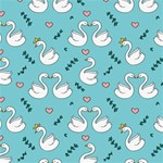 Elegant Swan Pattern Design Play Mat (Square) Front