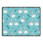 Elegant Swan Pattern Design Two Sides Fleece Blanket (Small) 45 x34  Blanket Front