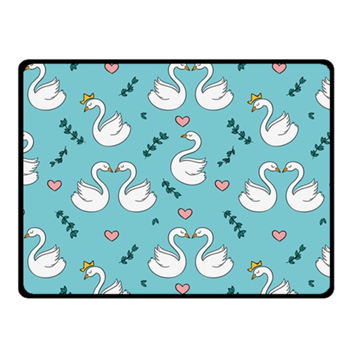 Elegant Swan Pattern Design Two Sides Fleece Blanket (Small)