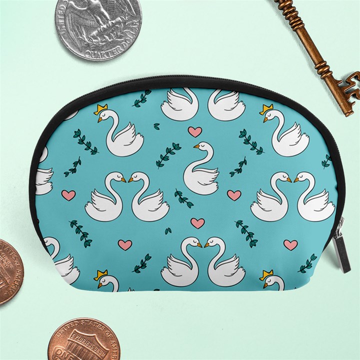 Elegant Swan Pattern Design Accessory Pouch (Large)